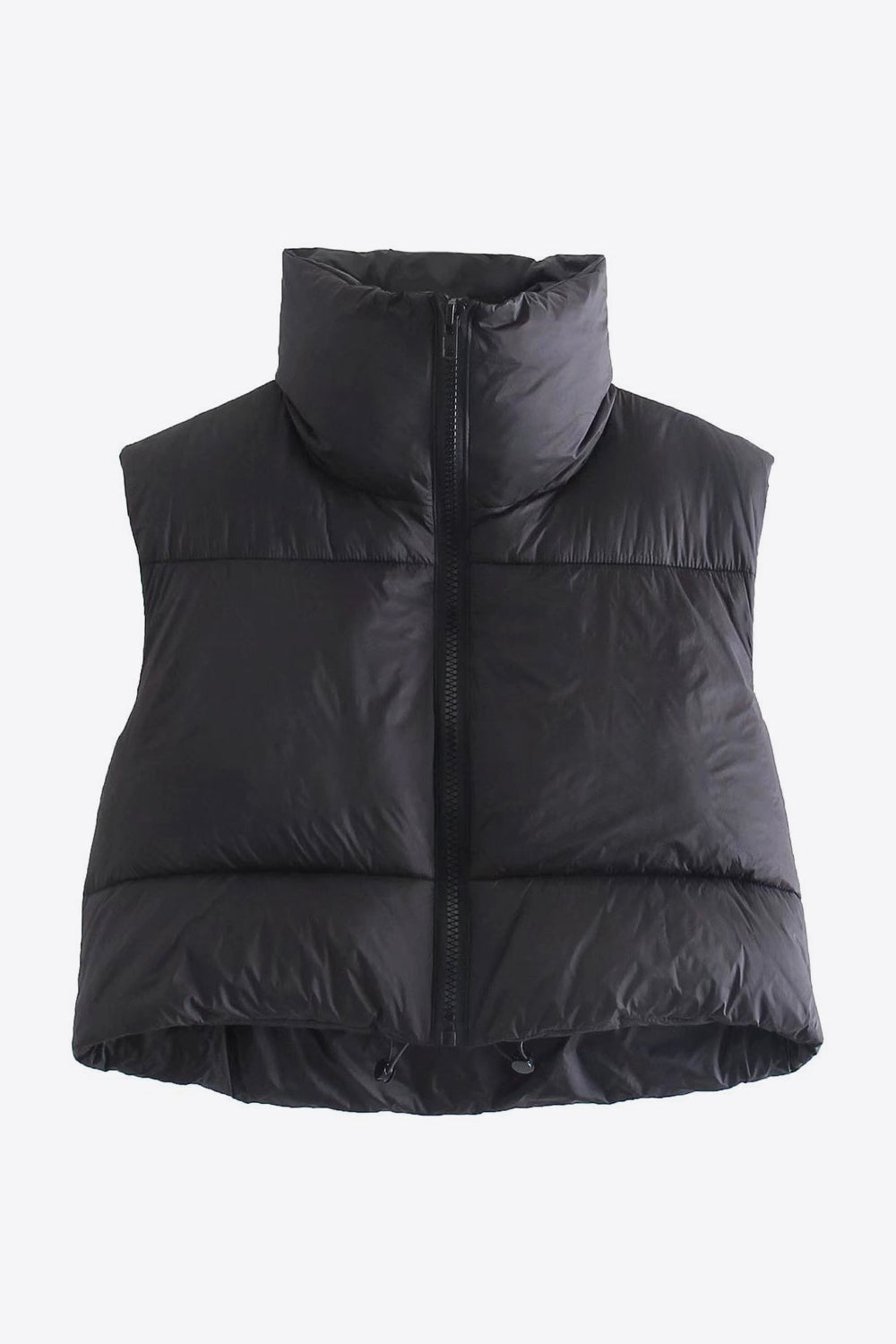 Zip-Up Drawstring Puffer Vest - nailedmoms