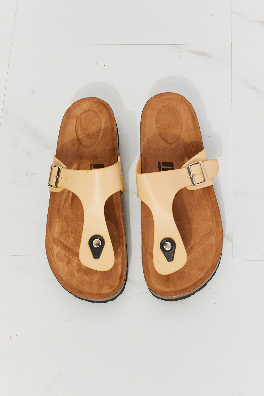 MMShoes Drift Away T-Strap Flip-Flop in Sand - nailedmoms