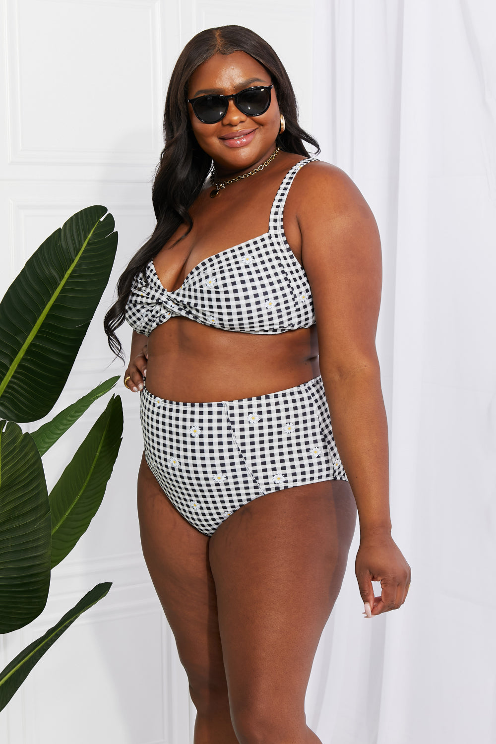 Marina West Swim Take A Dip Twist High-Rise Bikini in Black - nailedmoms