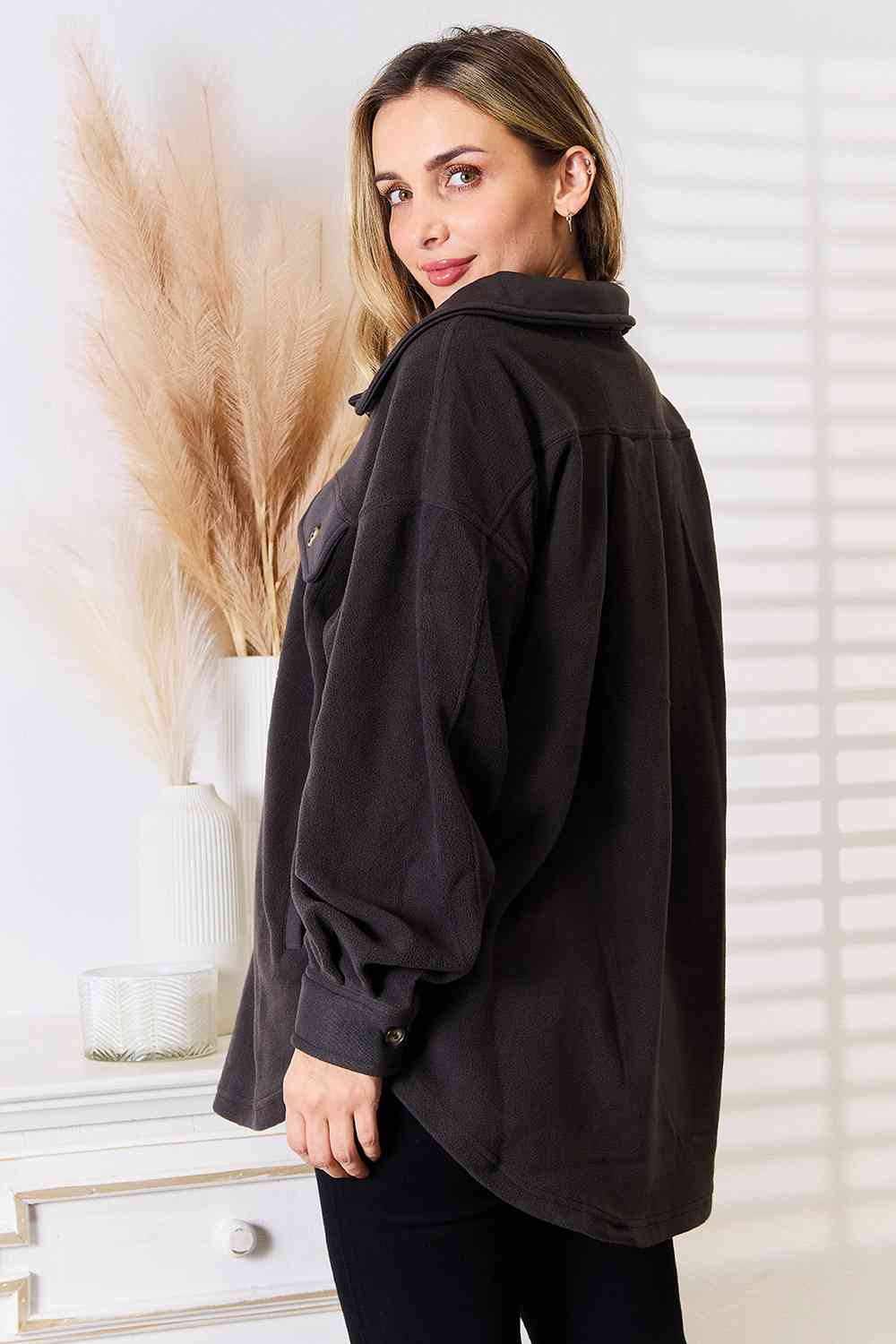 Heimish Cozy Girl Full Size Button Down Shacket - nailedmoms