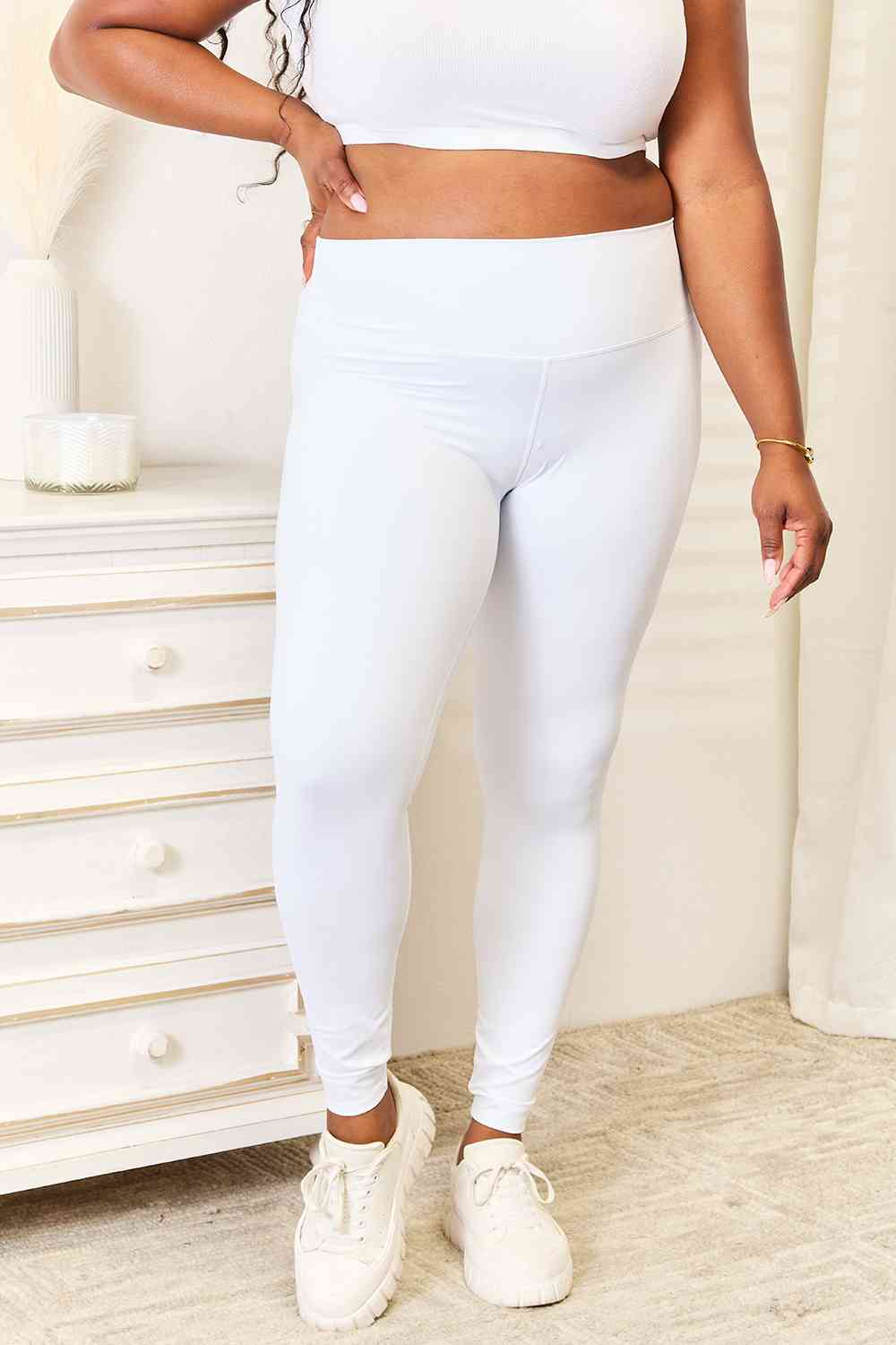 Double Take Wide Waistband Sports Leggings - nailedmoms