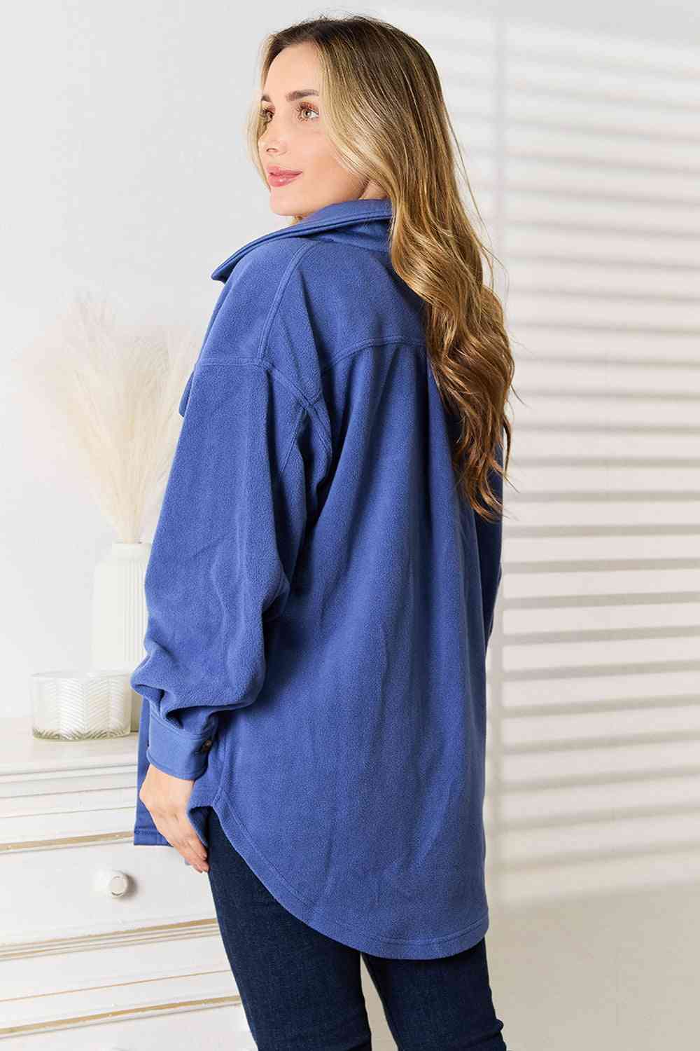 Heimish Cozy Girl Full Size Button Down Shacket - nailedmoms
