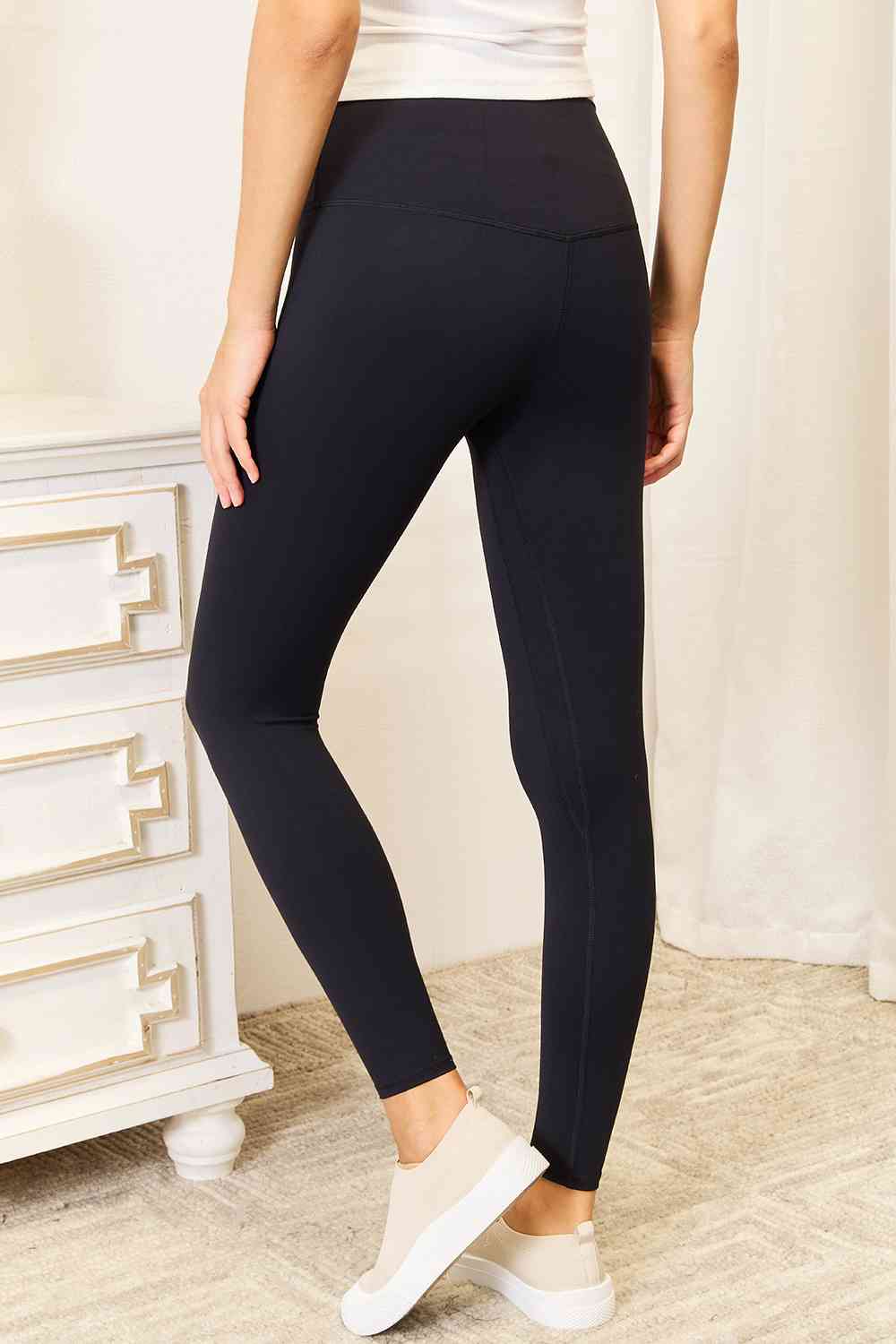Double Take Wide Waistband Sports Leggings - nailedmoms