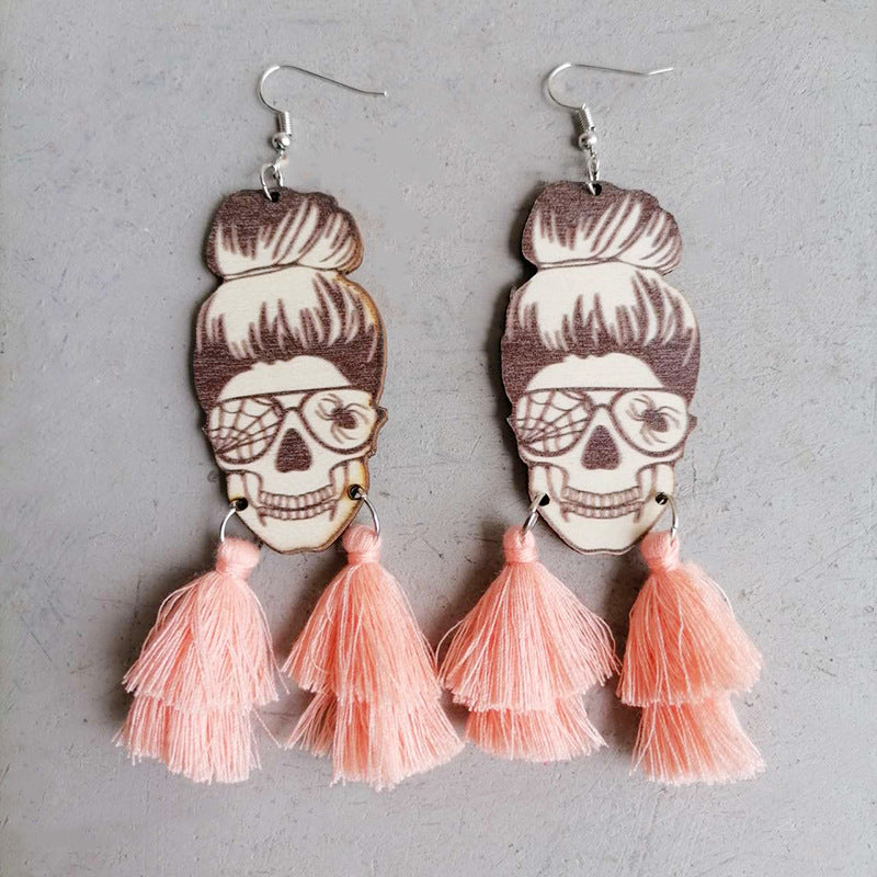 Spider Grandma Tassel Detail Dangle Earrings - nailedmoms