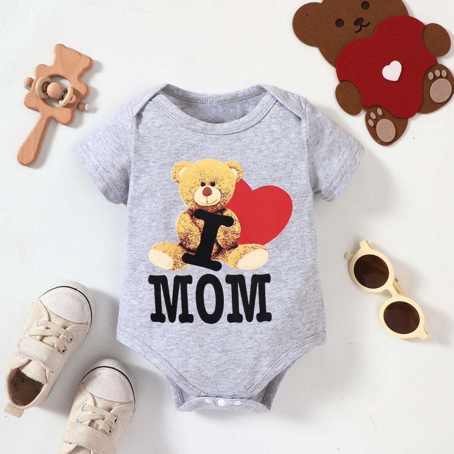Baby Bear Graphic Short Sleeve Bodysuit - nailedmoms