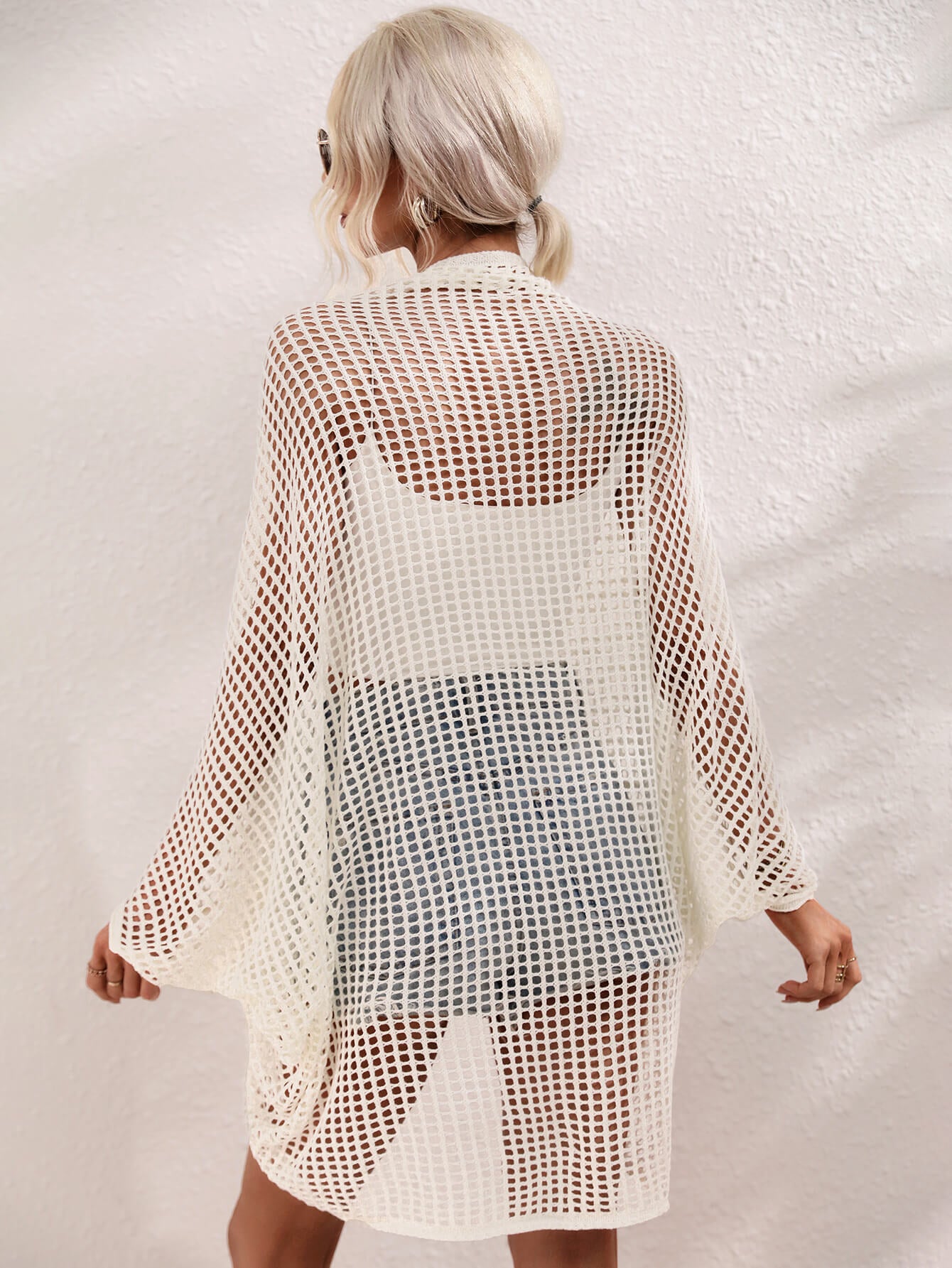 Openwork Open Front Longline Cover Up - nailedmoms