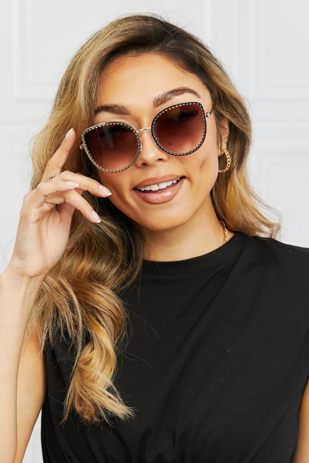 Full Rim Metal Frame Sunglasses - nailedmoms
