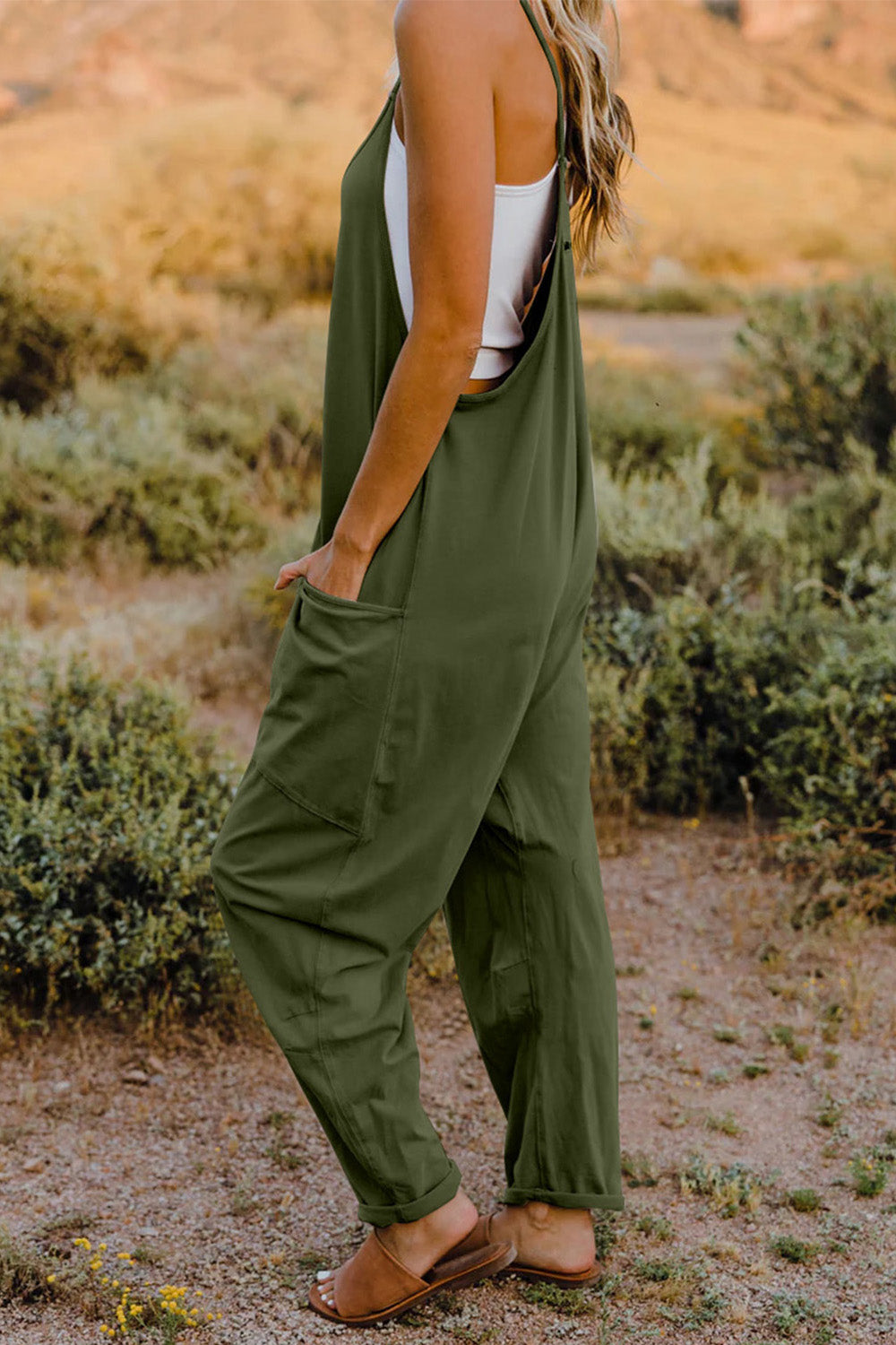 Double Take  V-Neck Sleeveless Jumpsuit with Pocket - nailedmoms