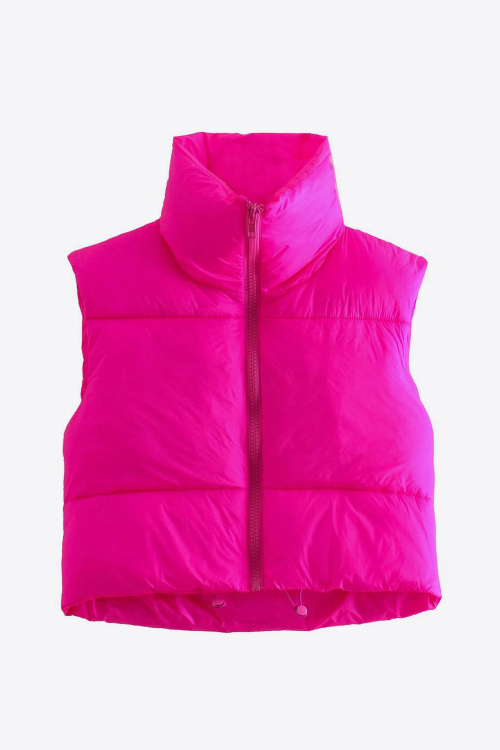Zip-Up Drawstring Puffer Vest - nailedmoms