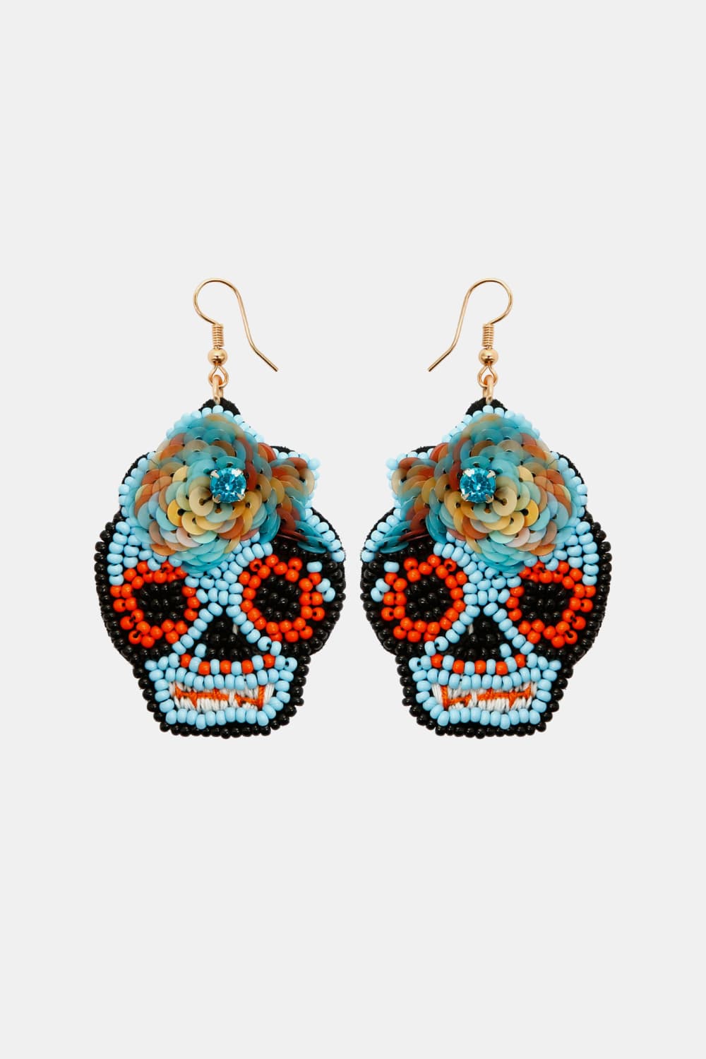 Copper Beaded Detail Dangle Earrings - nailedmoms