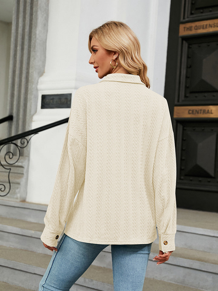 Collared Neck Buttoned Shirt - nailedmoms