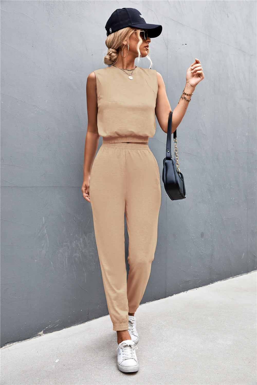 Sleeveless Top and Joggers Set - nailedmoms