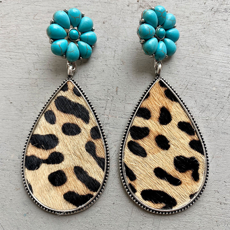 Turquoise Flower Teardrop Earrings - nailedmoms