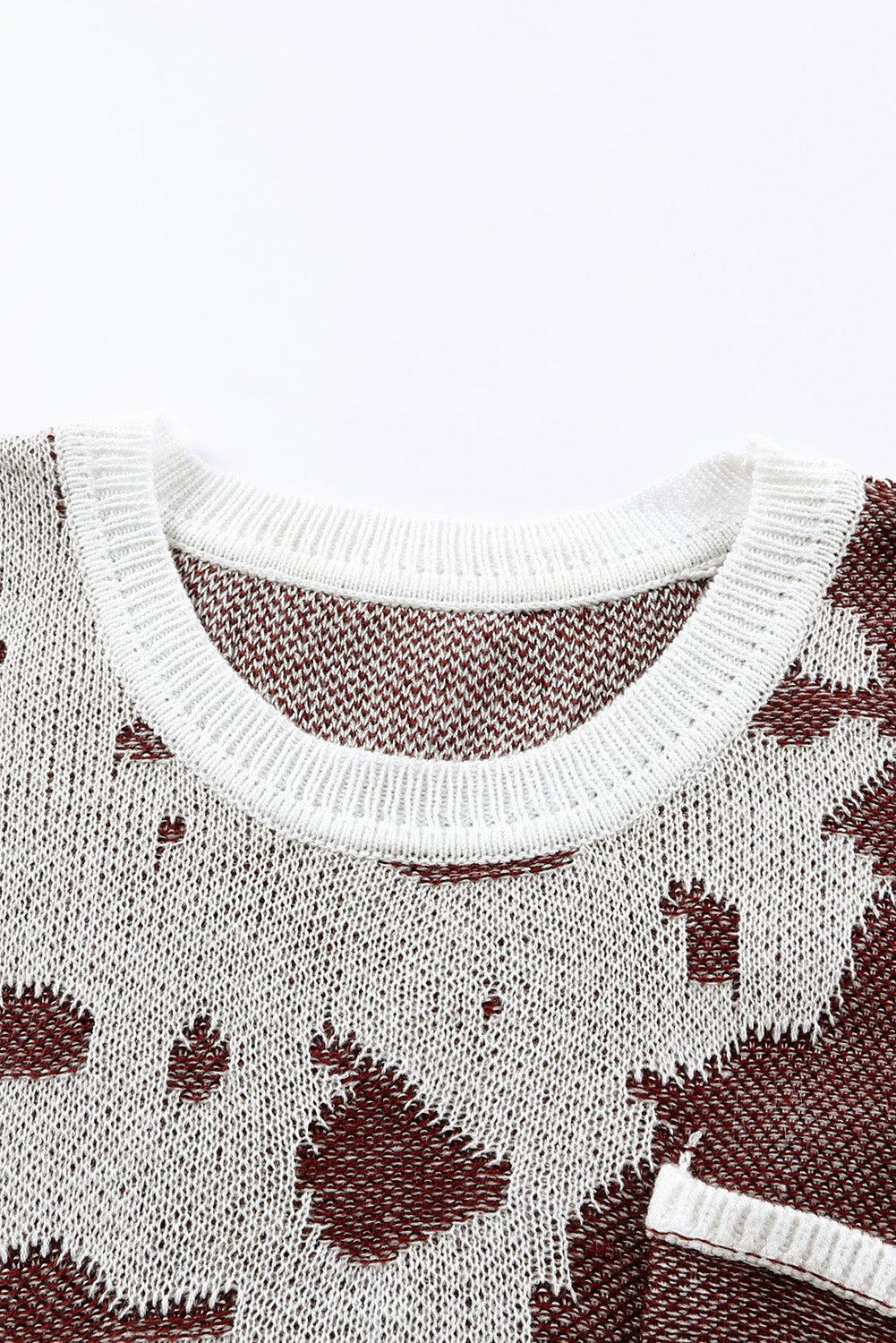 Contrast Round Neck Drop Shoulder Sweater - nailedmoms