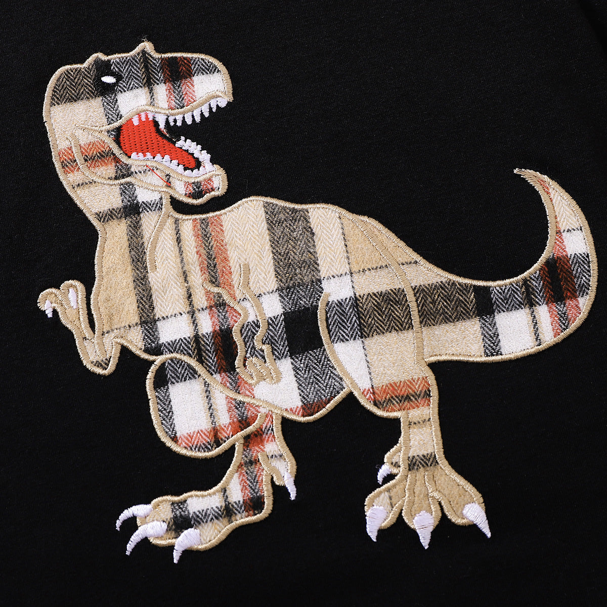 Kids Dinosaur Graphic Tee and Plaid Shorts Set - nailedmoms