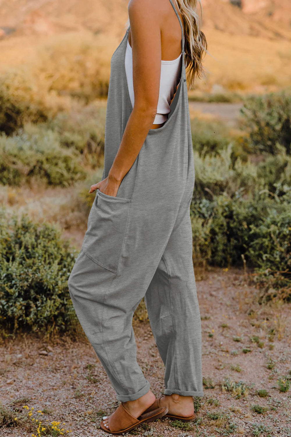 Double Take  V-Neck Sleeveless Jumpsuit with Pocket - nailedmoms