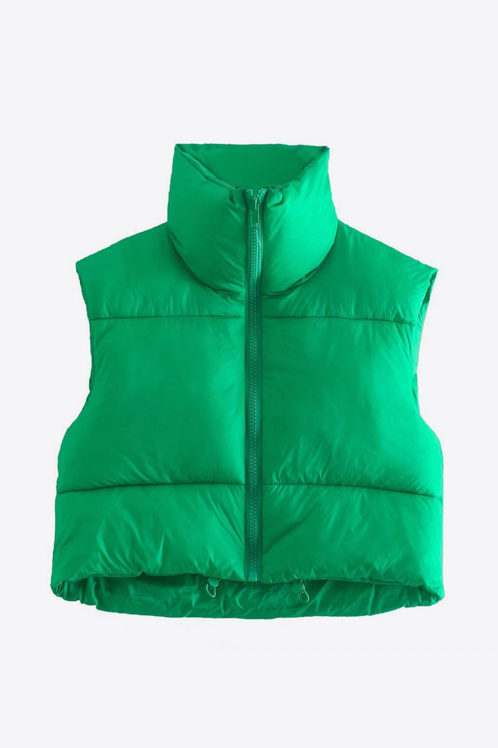 Zip-Up Drawstring Puffer Vest - nailedmoms