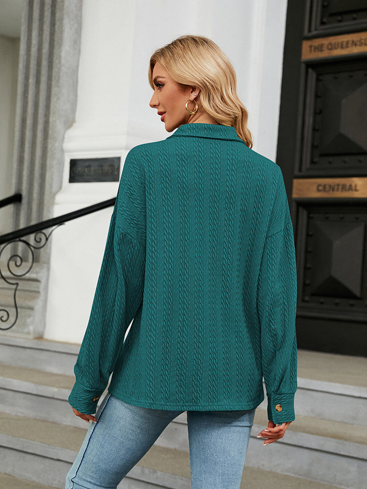 Collared Neck Buttoned Shirt - nailedmoms