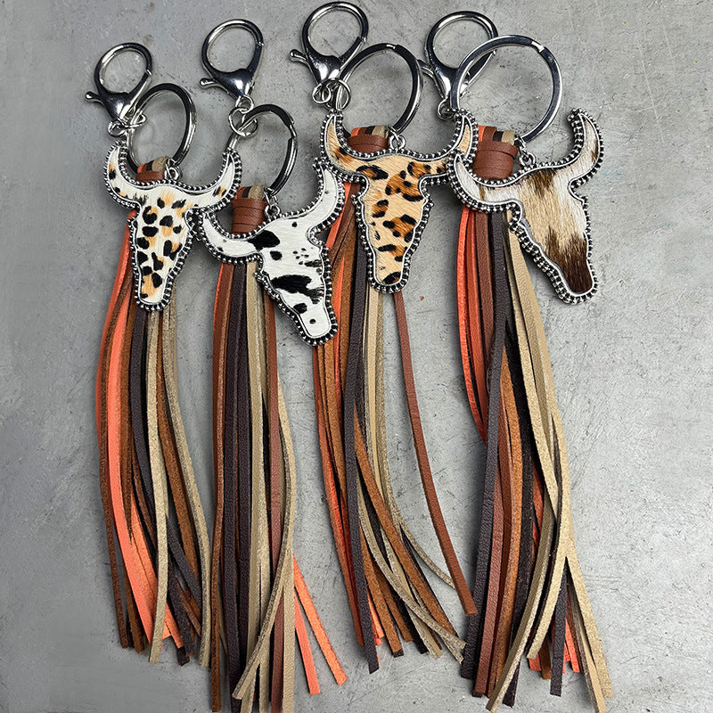 Bull Shape Fringe Key Chain - nailedmoms