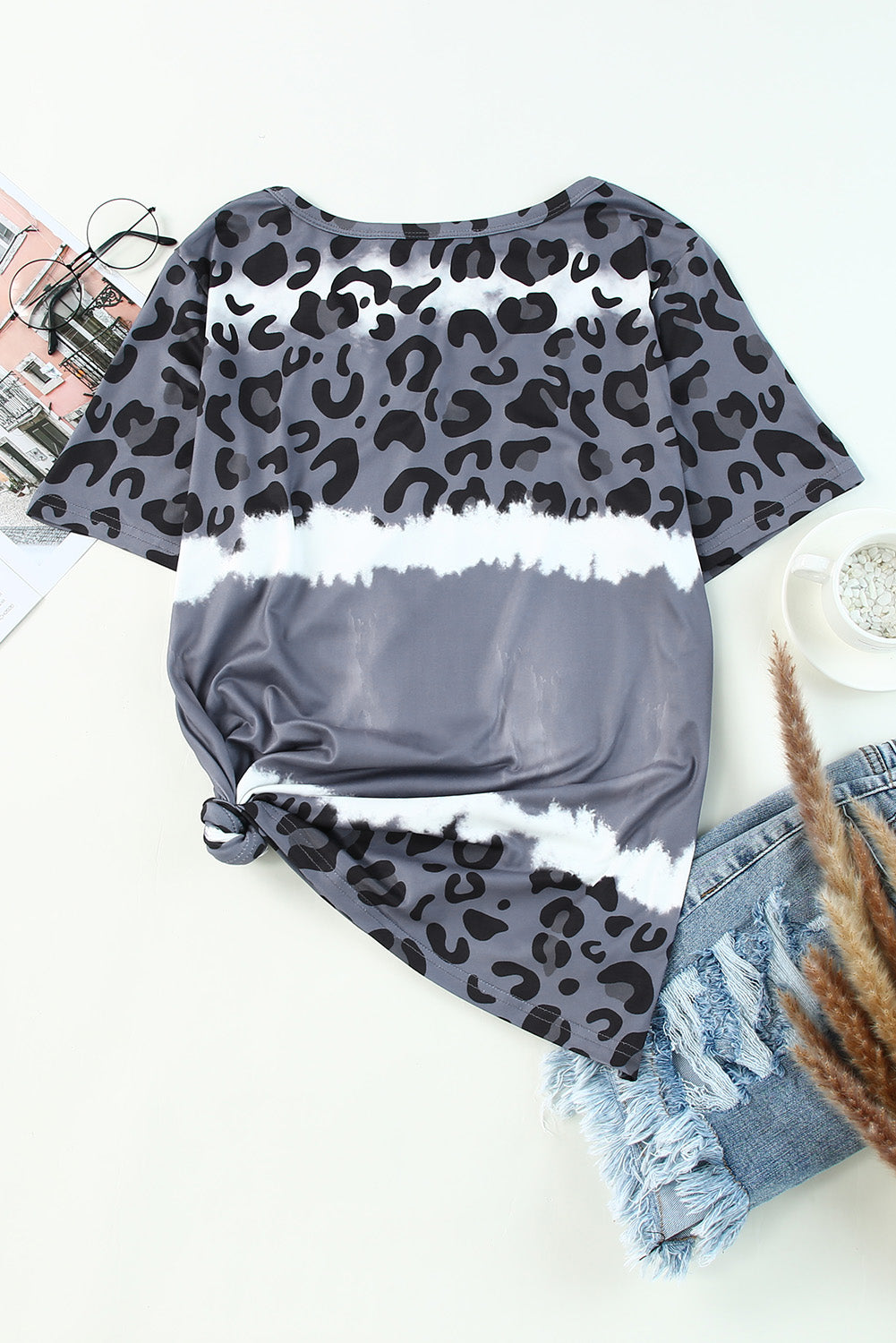Leopard V-Neck Tee Shirt - nailedmoms