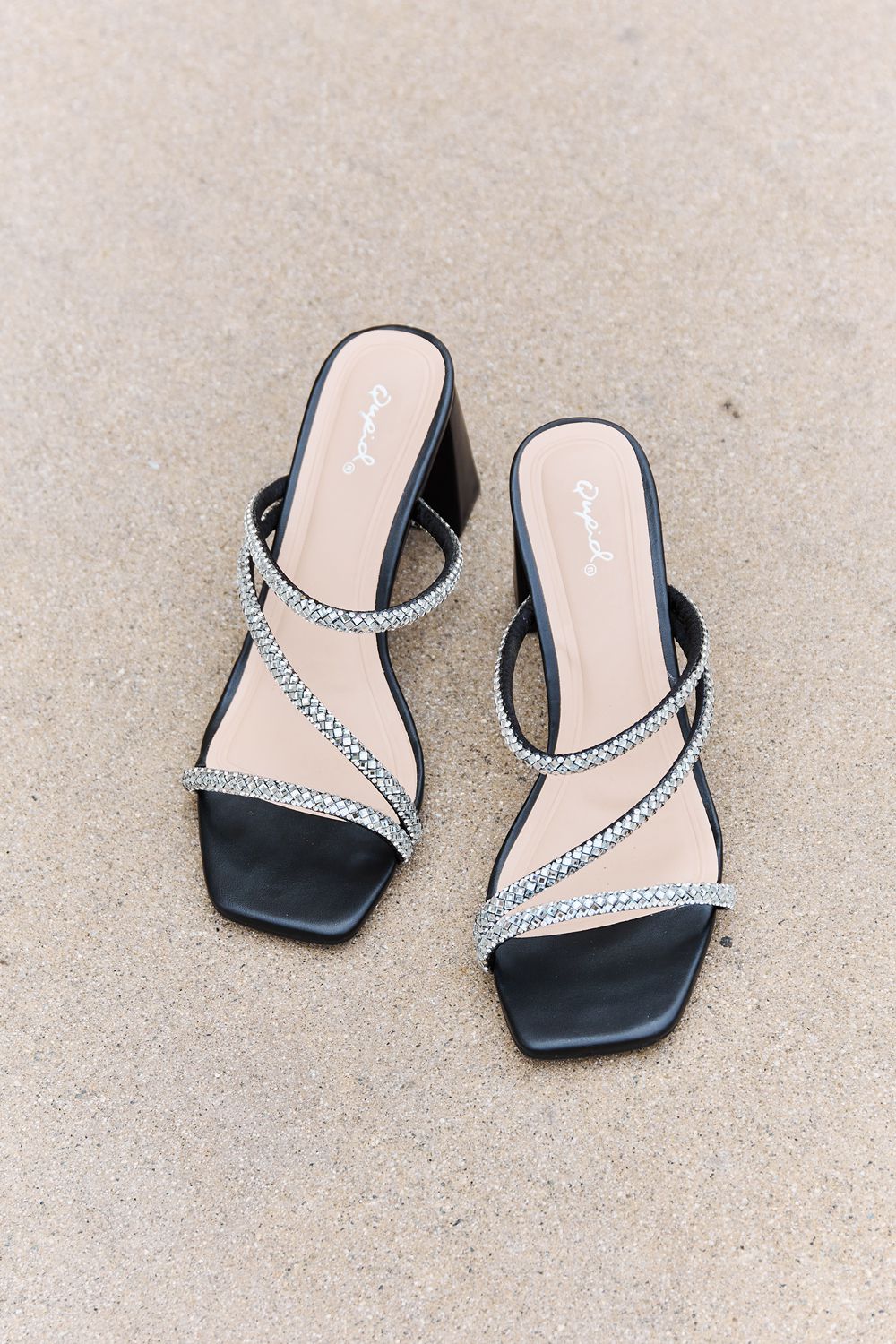 Qupid Level Up Rhinestone Strap Heels - nailedmoms