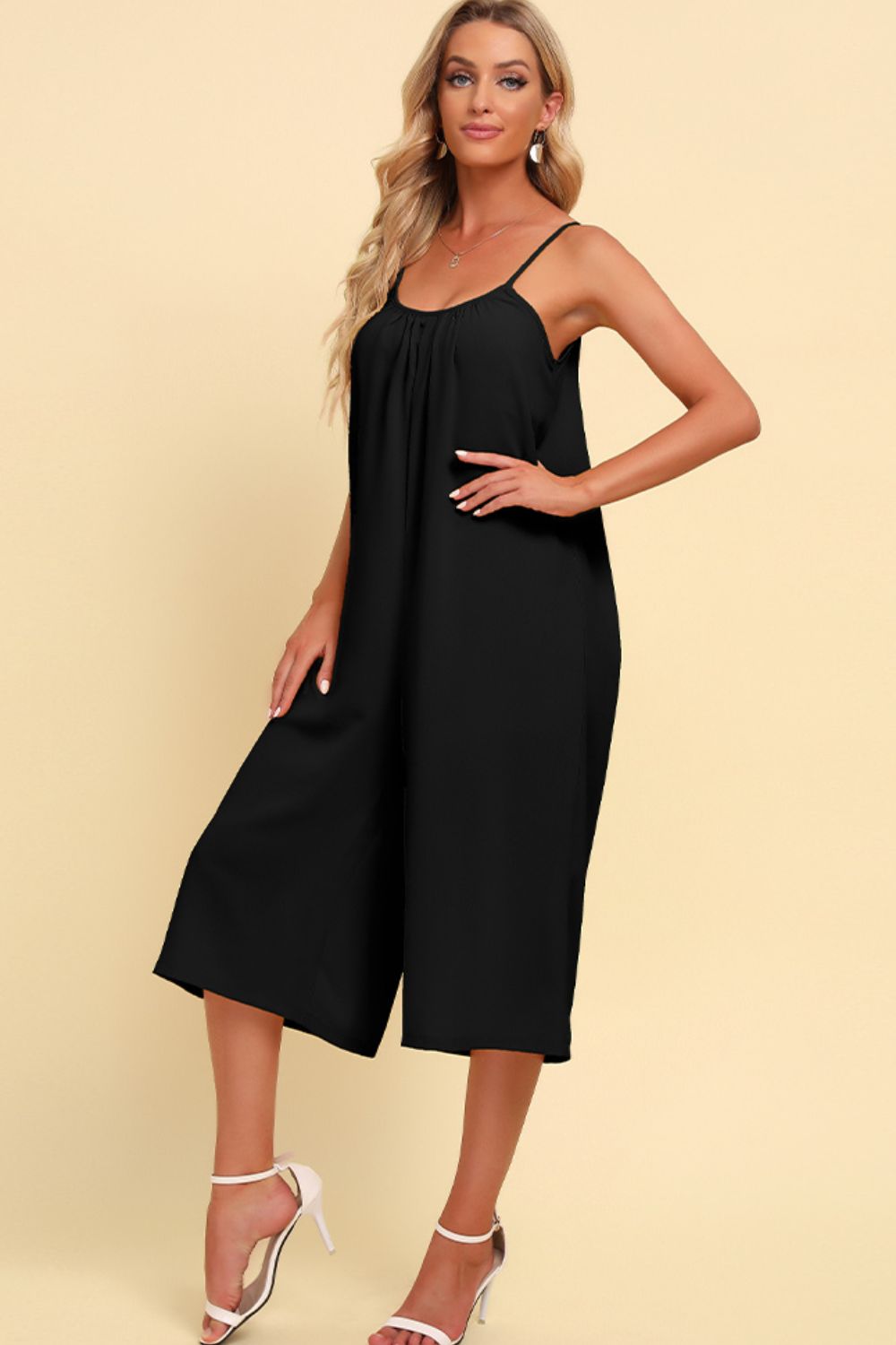 Spaghetti Strap Scoop Neck Jumpsuit - nailedmoms