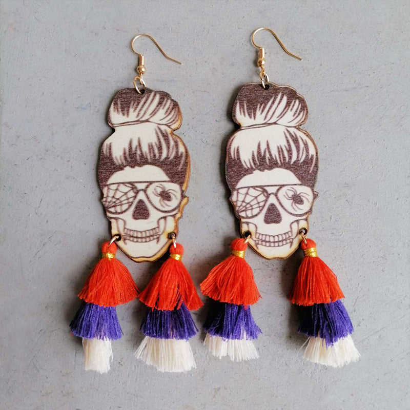 Spider Grandma Tassel Detail Dangle Earrings - nailedmoms