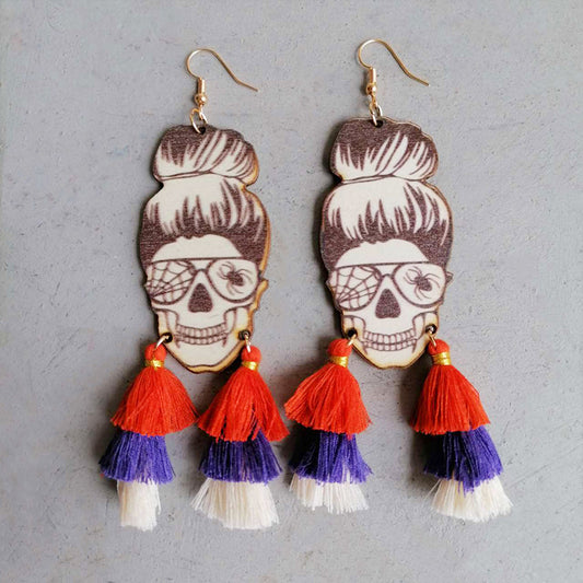 Spider Grandma Tassel Detail Dangle Earrings - nailedmoms