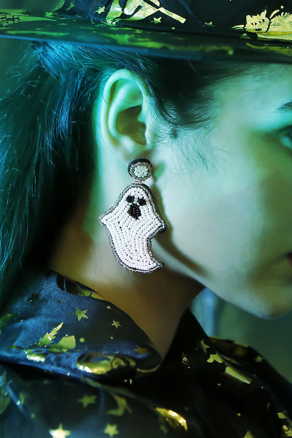 Ghost Shape Beaded Dangle Earrings - nailedmoms