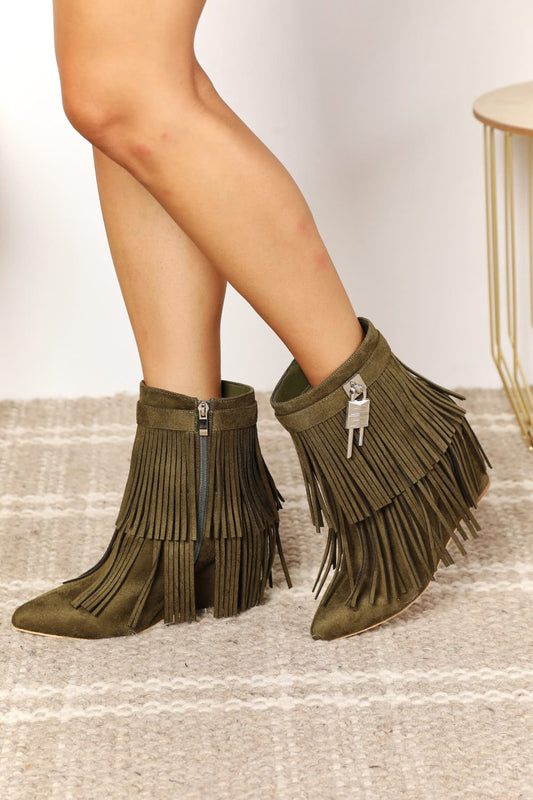 Legend Women's Tassel Wedge Heel Ankle Booties - nailedmoms