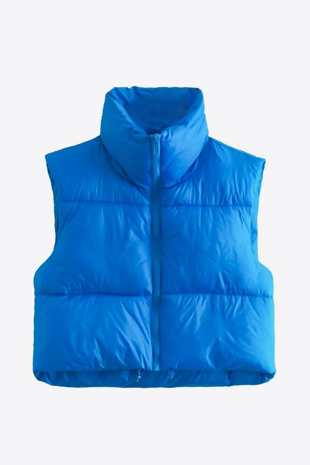 Zip-Up Drawstring Puffer Vest - nailedmoms