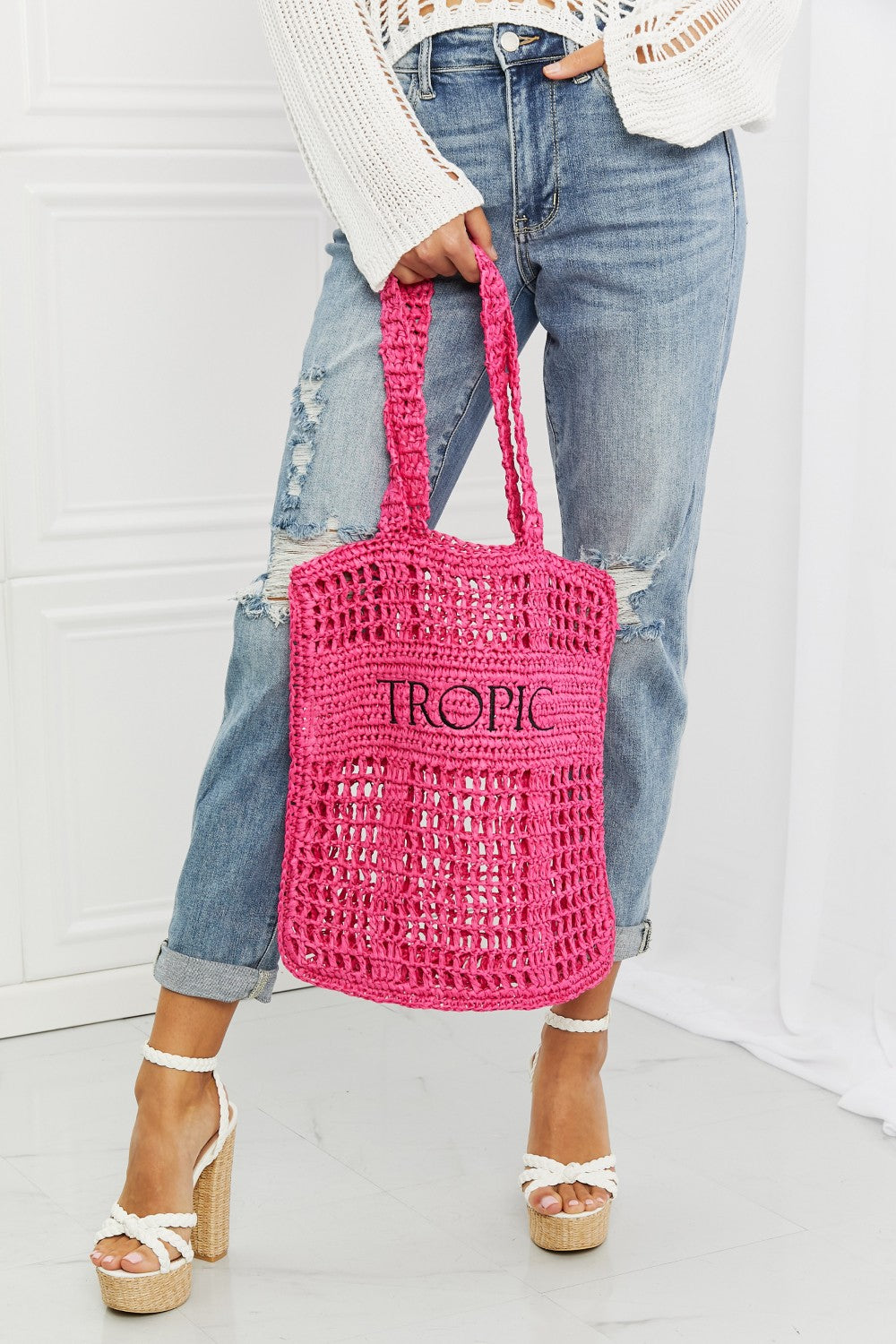 Fame Tropic Babe Staw Tote Bag - nailedmoms