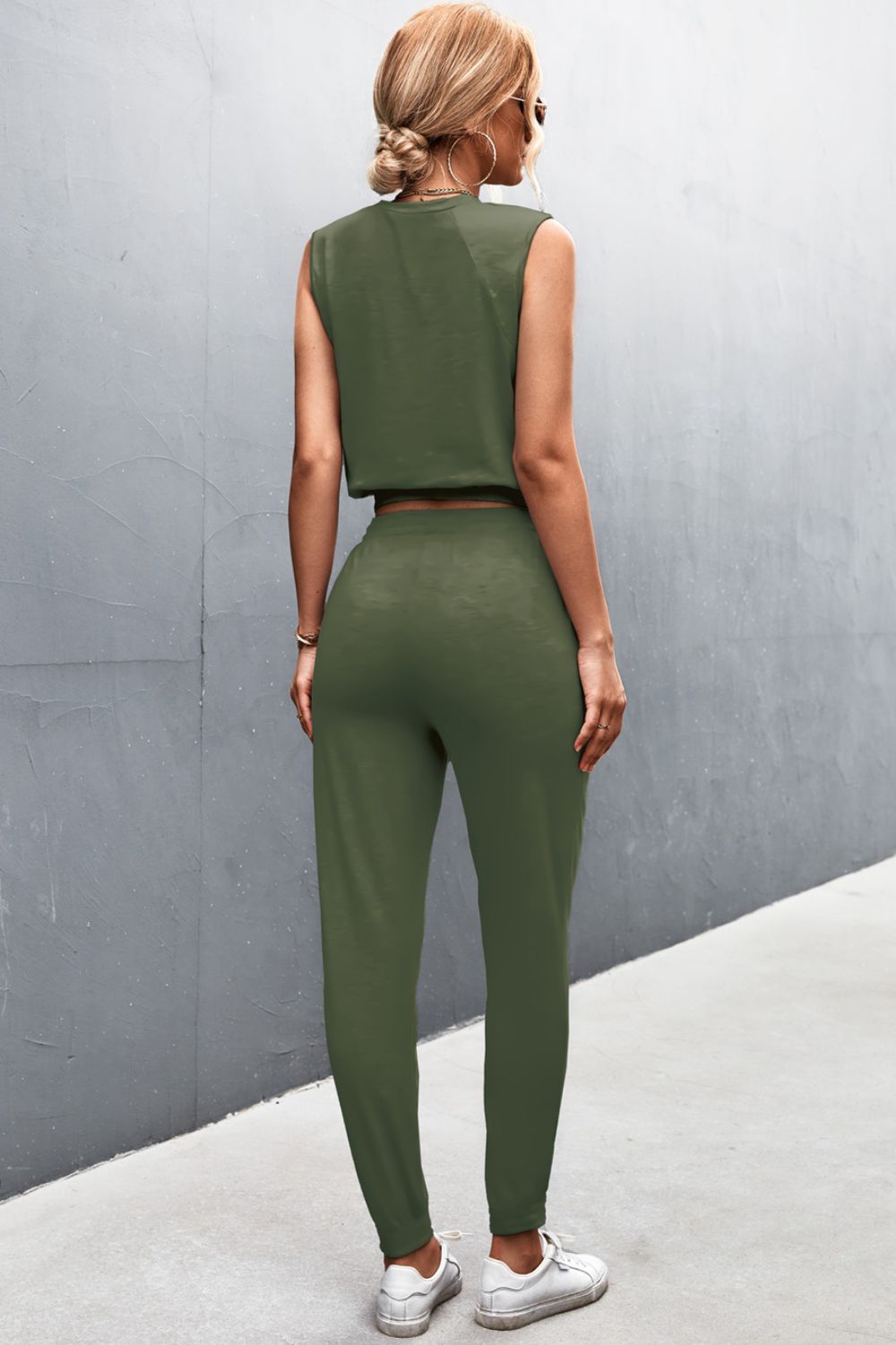 Sleeveless Top and Joggers Set - nailedmoms
