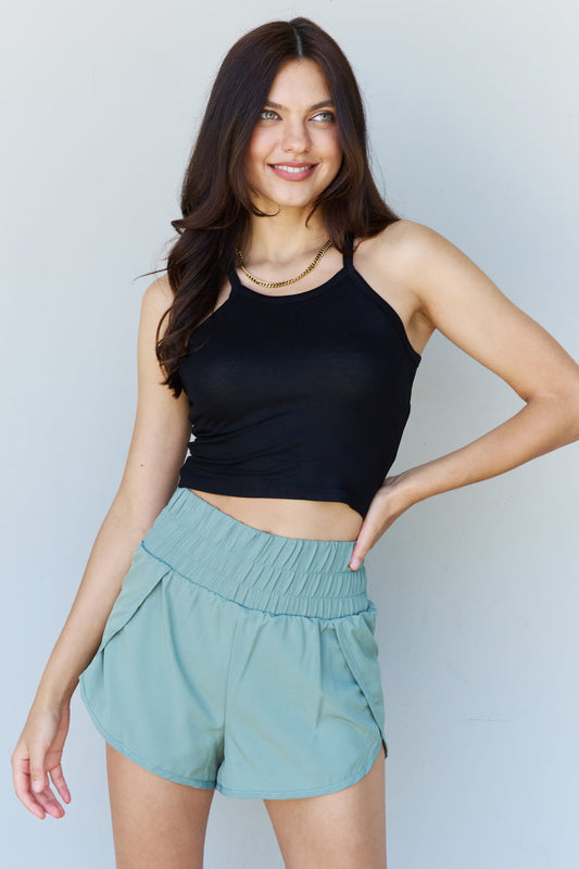 Ninexis Everyday Staple Soft Modal Short Strap Ribbed Tank Top in Black - nailedmoms