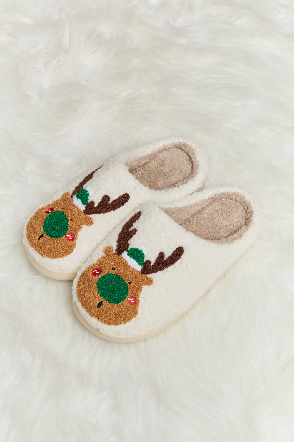Melody Rudolph Print Plush Slide Slippers - nailedmoms