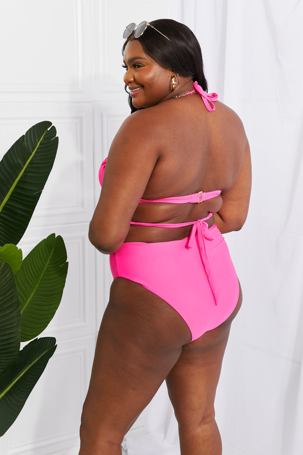 Marina West Swim Summer Splash Halter Bikini Set in Pink - nailedmoms