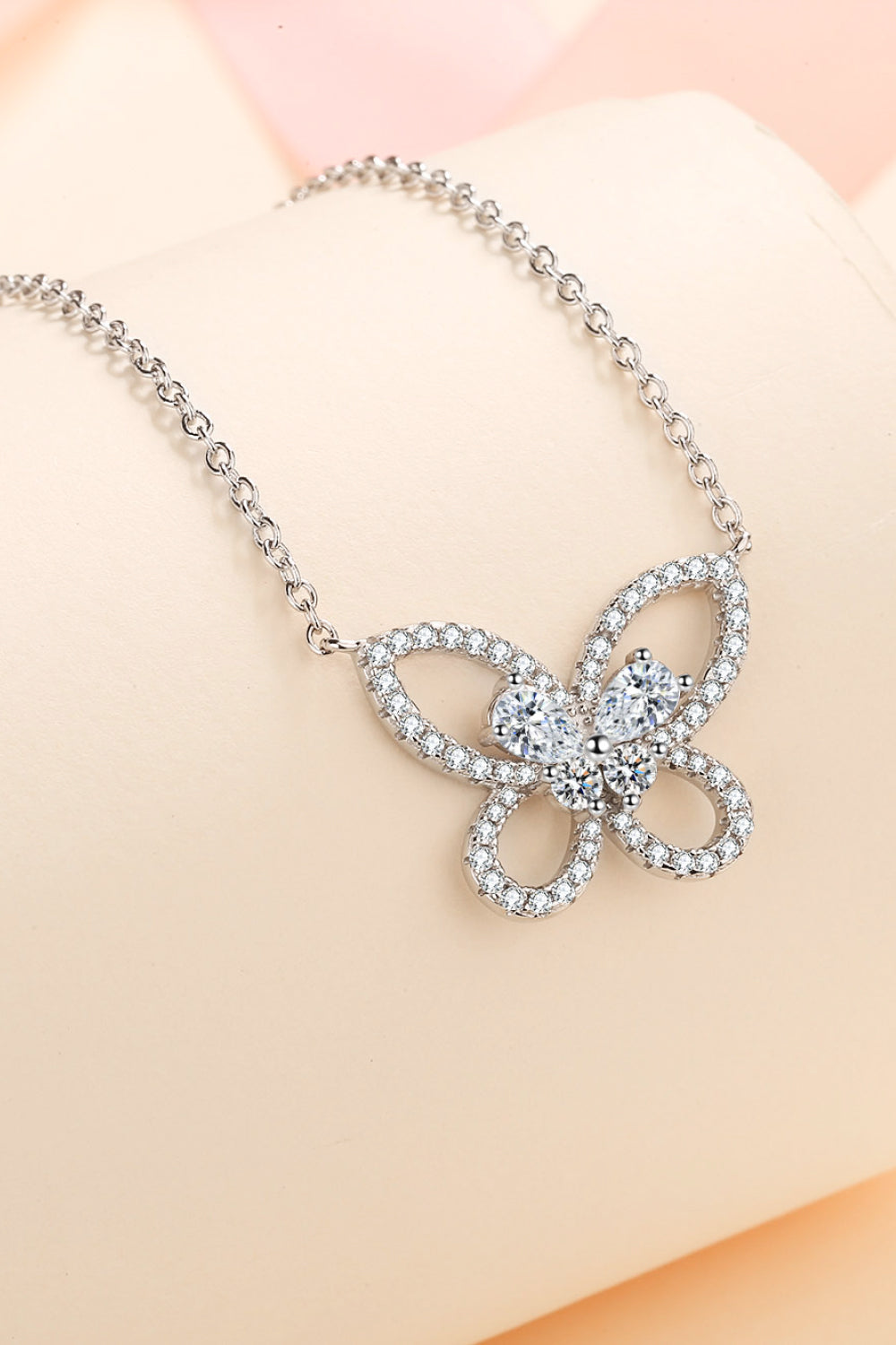 Moissanite Butterfly Pendant Necklace - nailedmoms
