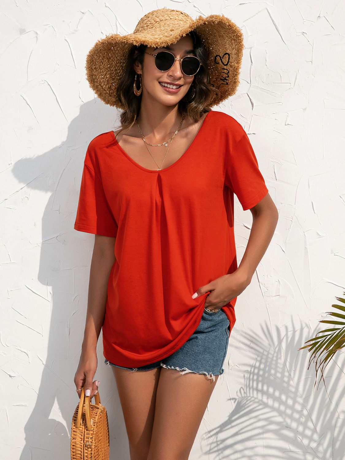 Lace Trim Short Sleeve Top - nailedmoms