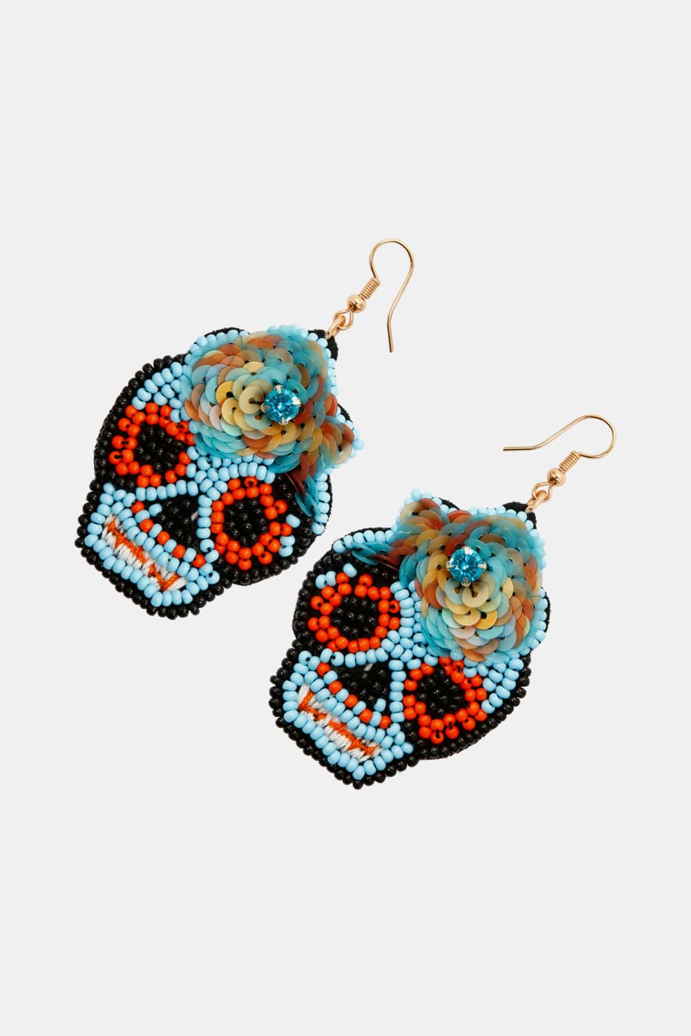 Copper Beaded Detail Dangle Earrings - nailedmoms