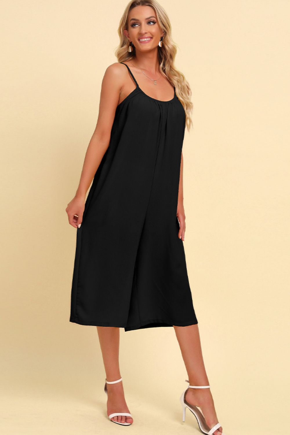 Spaghetti Strap Scoop Neck Jumpsuit - nailedmoms