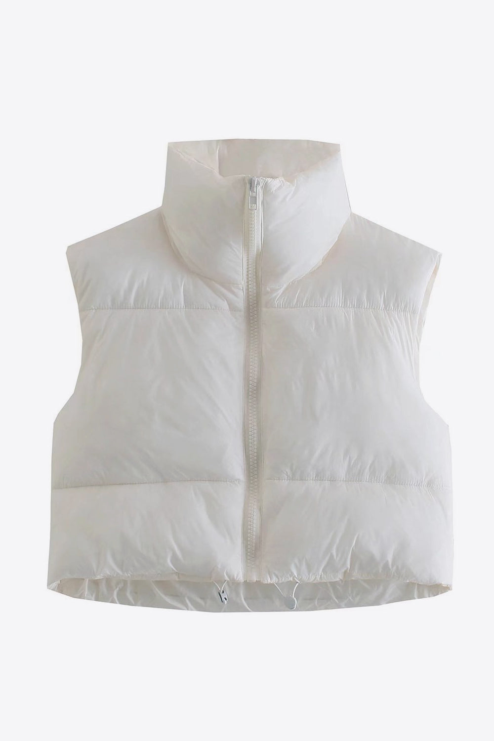 Zip-Up Drawstring Puffer Vest - nailedmoms