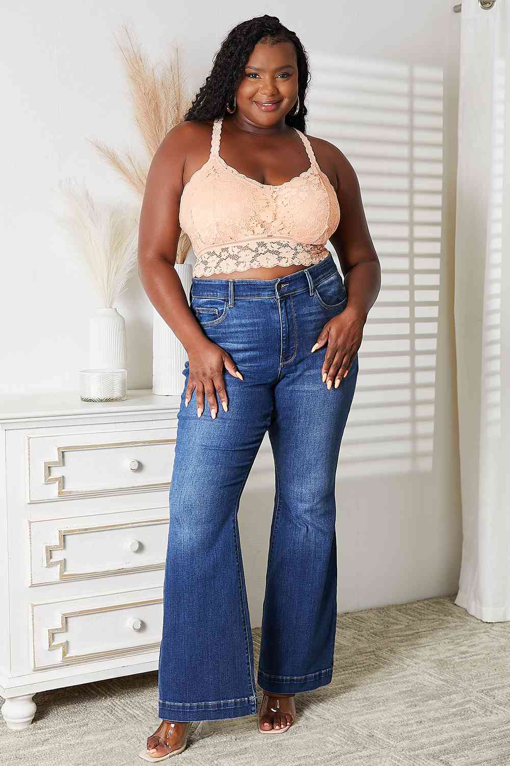 JadyK Juliette Full Size Crisscross Lace Bralette - nailedmoms