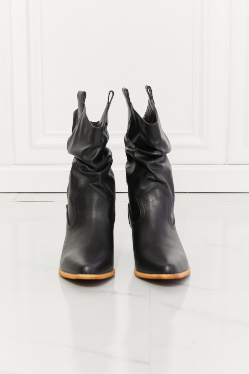 MMShoes Better in Texas Scrunch Cowboy Boots in Black - nailedmoms