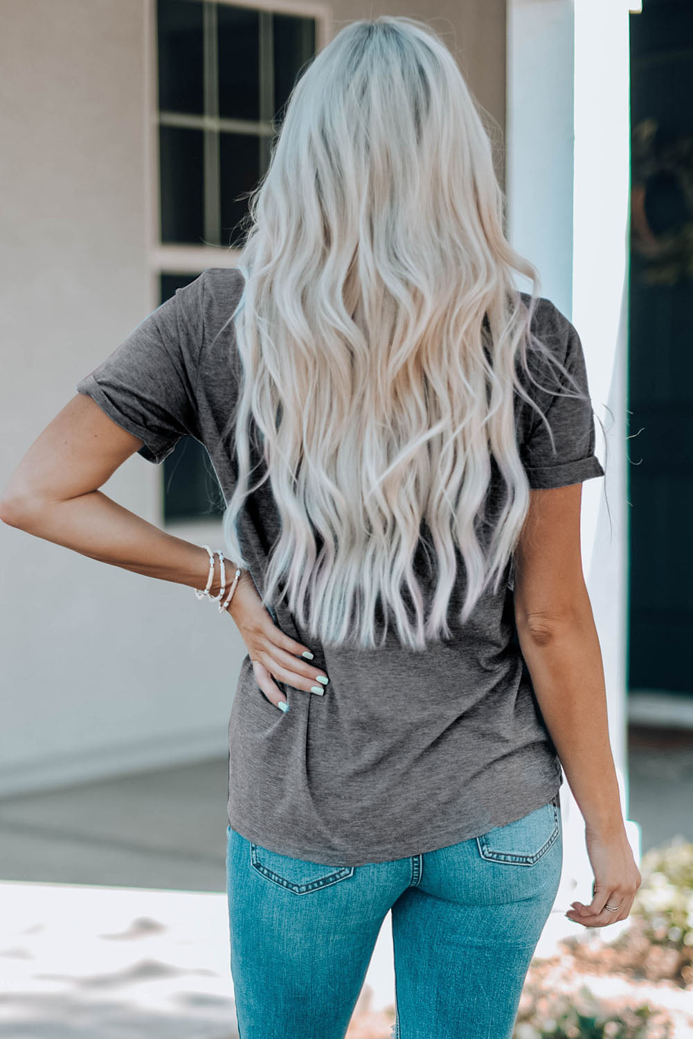 Slogan Graphic Round Neck Tee - nailedmoms