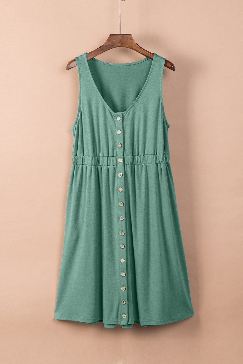 Sleeveless Button Down Mini Dress - nailedmoms