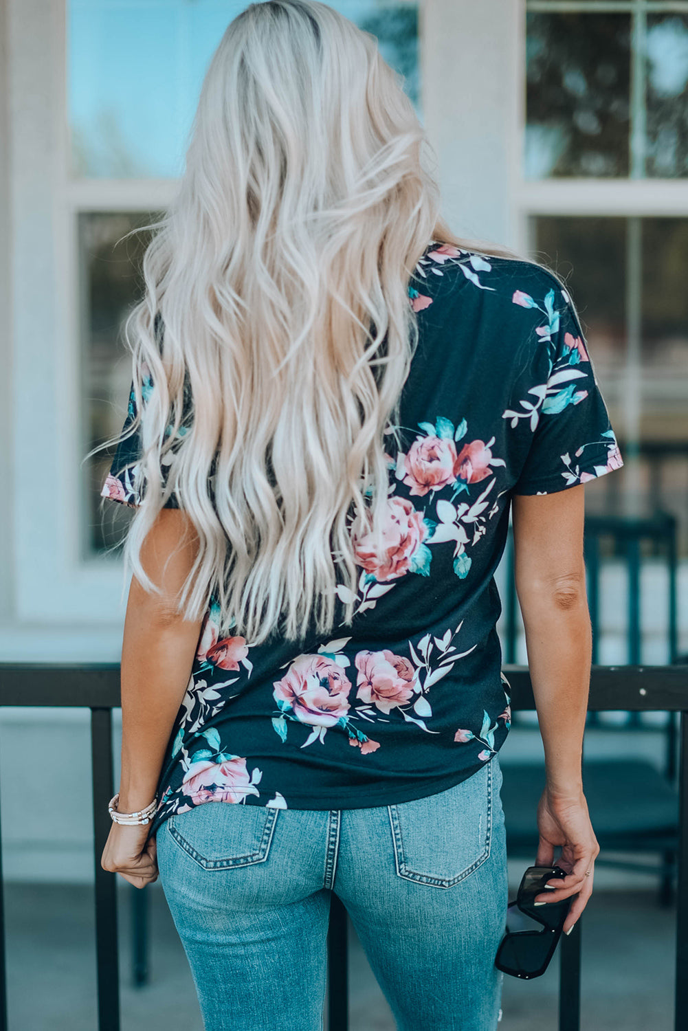 Petal Pop Floral Round Neck Short Sleeve Tee - nailedmoms