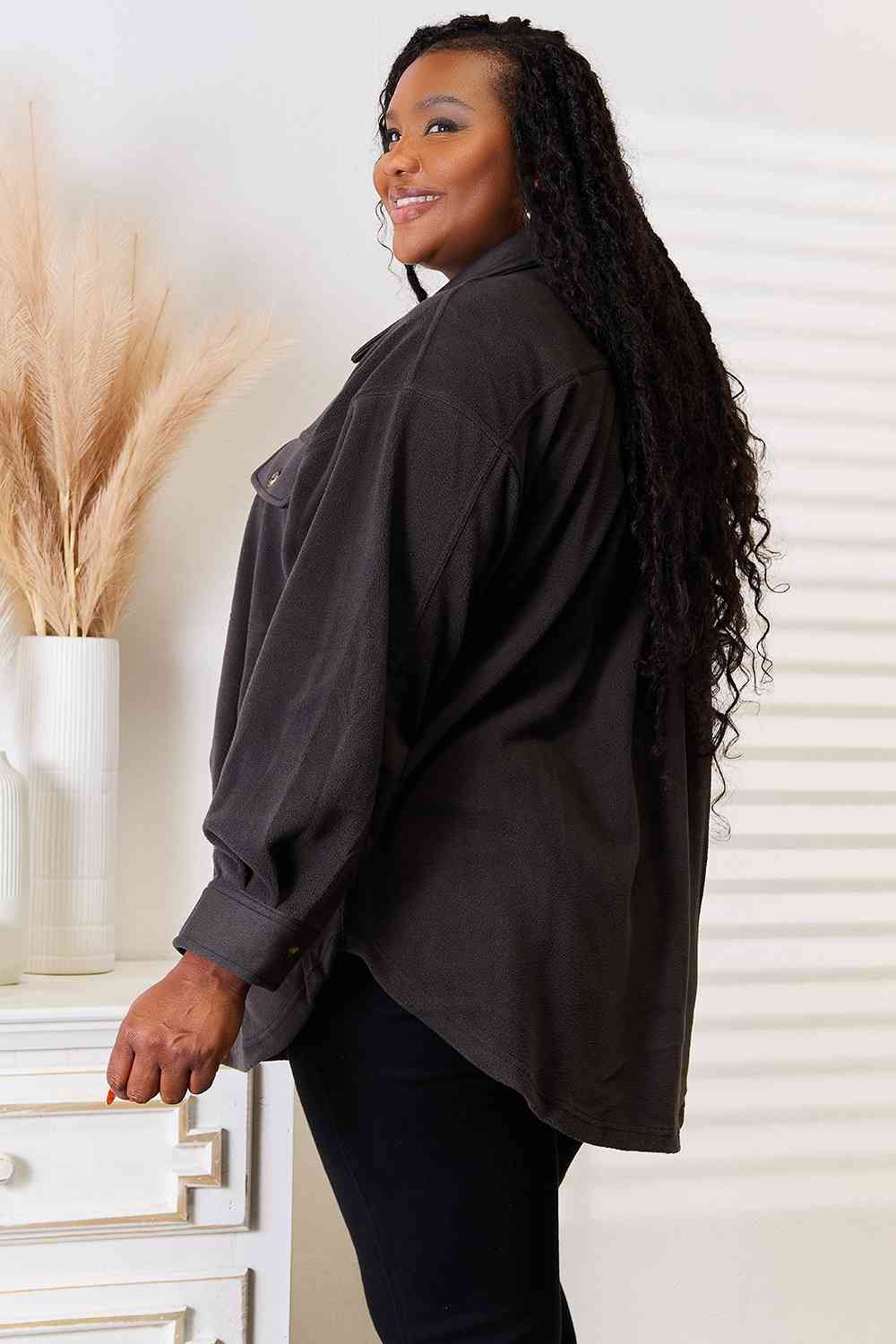 Heimish Cozy Girl Full Size Button Down Shacket - nailedmoms