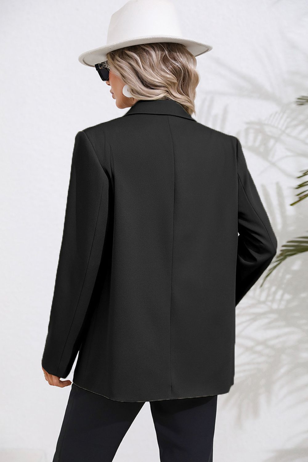Lapel Collar Long Sleeve Blazer - nailedmoms