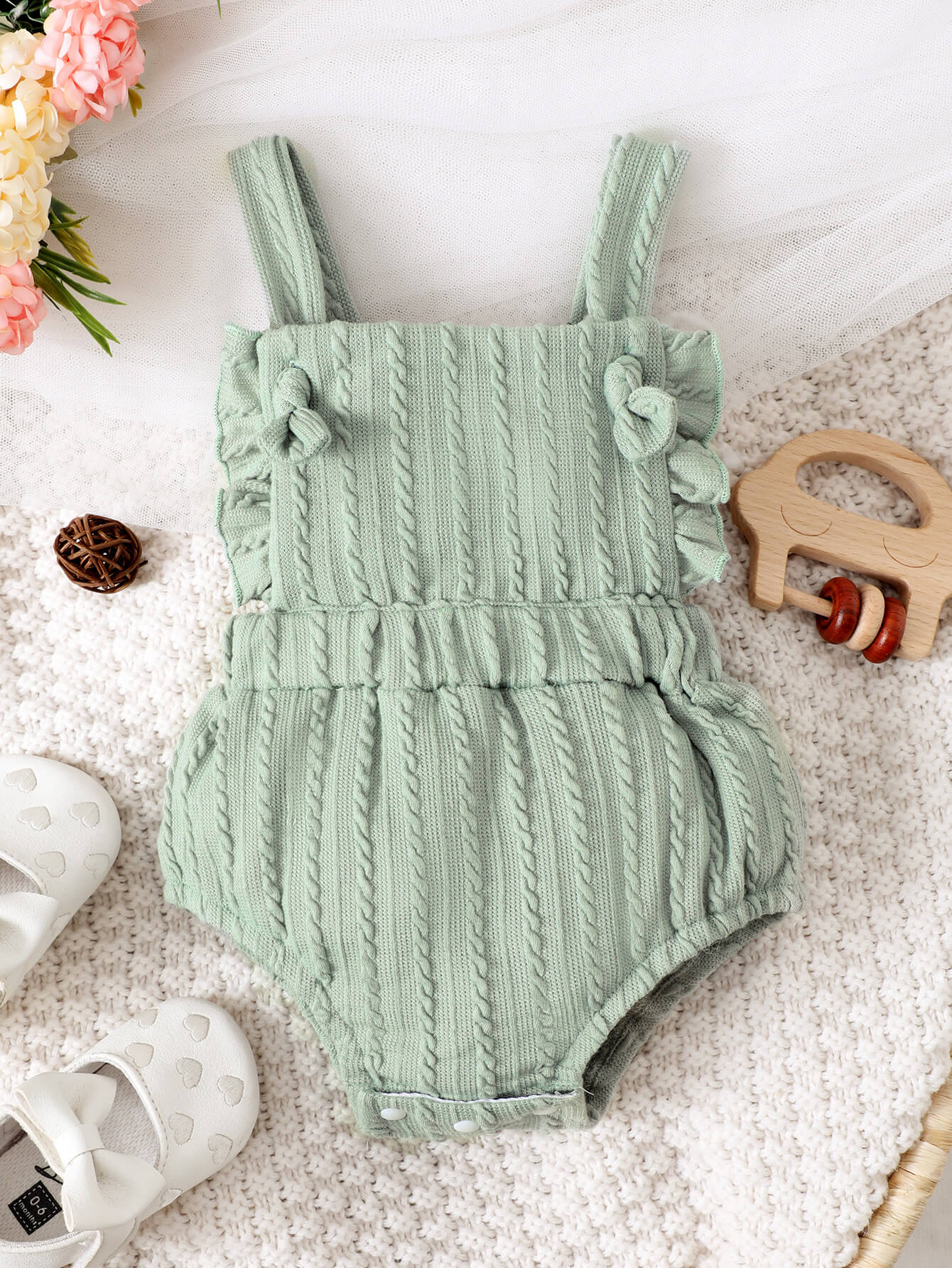 Baby Girl Textured Ruffled Bodysuit - nailedmoms