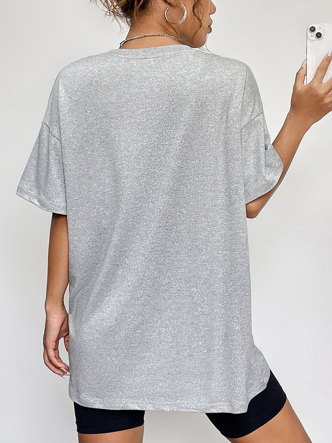 Round Neck Short Sleeve Ghost Graphic T-Shirt - nailedmoms